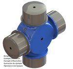 Universal-Joint 74x154 typ 12b 2 x lateral grease nipple (standard-cups)
